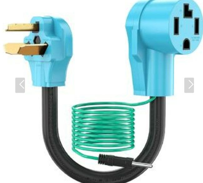 Photo 1 of CircleCord Dryer Adapter 4 Prong To 3 Prong Blue, Dryer Cord Convert NEMA 10-30P Plug To 14-30R Receptacle