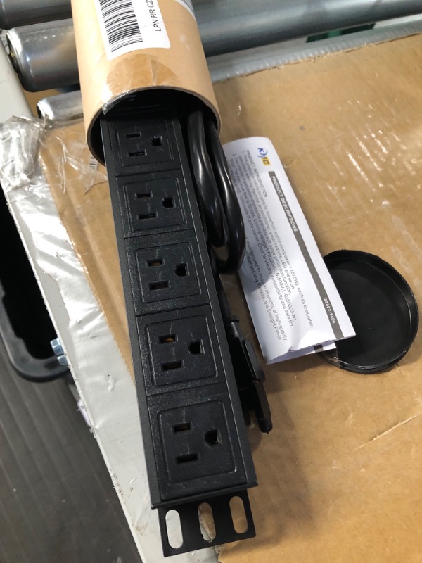 Photo 2 of KMC 8-Outlet Metal Power Strip Surge Protector, Rack Mount PDU, Metal Mounting Brackets, 6 Foot Extension Cord