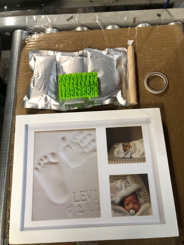 Photo 2 of Baby Handprint & Footprint Keepsake Photo Frame Kit 