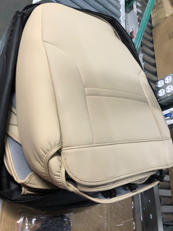 Photo 1 of Coverado Front and Rear Seat Covers 5 Pieces, Universal Auto Interior Fit for Most Sedans SUV Pick-up Truck, Beige Beige FullSet