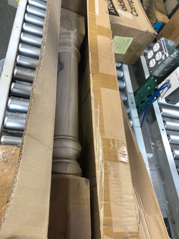 Photo 1 of 35 1/2-inch H 5-inch W 5-inch D Cabinet Columns, Btowin 2Pcs Unfinished Tapered Rubberwood Replacement Island Legs for Large Dining Table & Kitchen Table 5"W x 5"D x 35 1/2"H