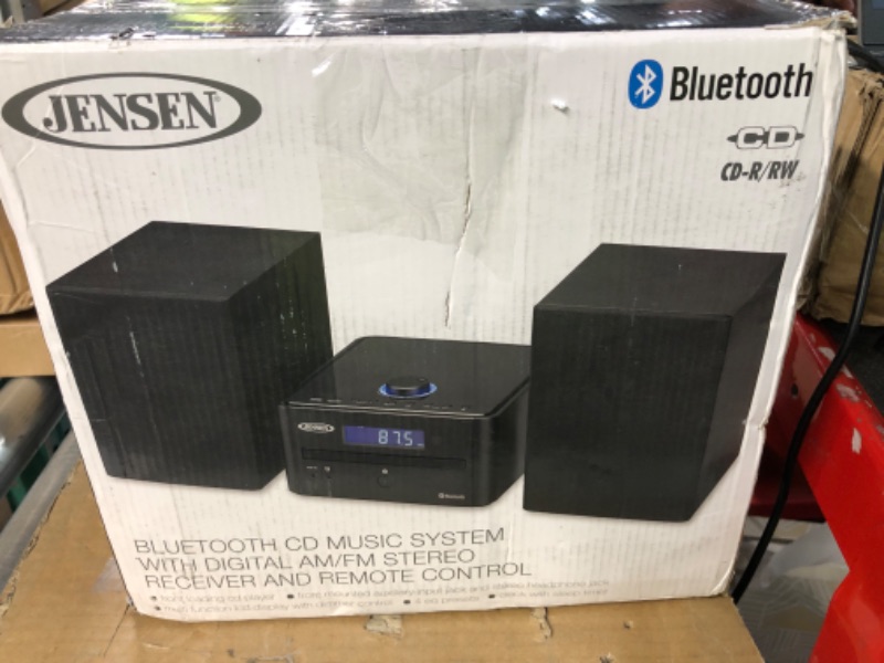 Photo 3 of JENSEN JBS-210 JBS-210 3-Piece Stereo 4-Watt-RMS CD Music System with Bluetooth, Digital AM/FM Receiver, 2 Speakers, and Remote