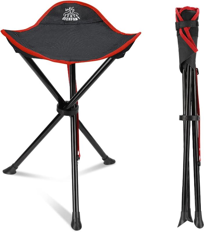 Photo 1 of *SEE NOTES* DEERFAMY Camping Stool 3 Legged Hold up to 225lbs Portable Tripod Seat