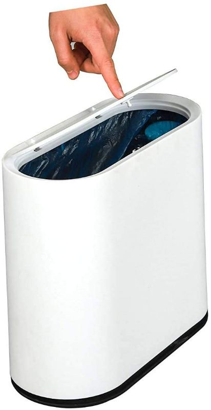 Photo 1 of *SEE NOTES* KLGO 10 Liter Slim Plastic Trash Can with Lid,2.4 Gallon Double Barrel Waste Basket
