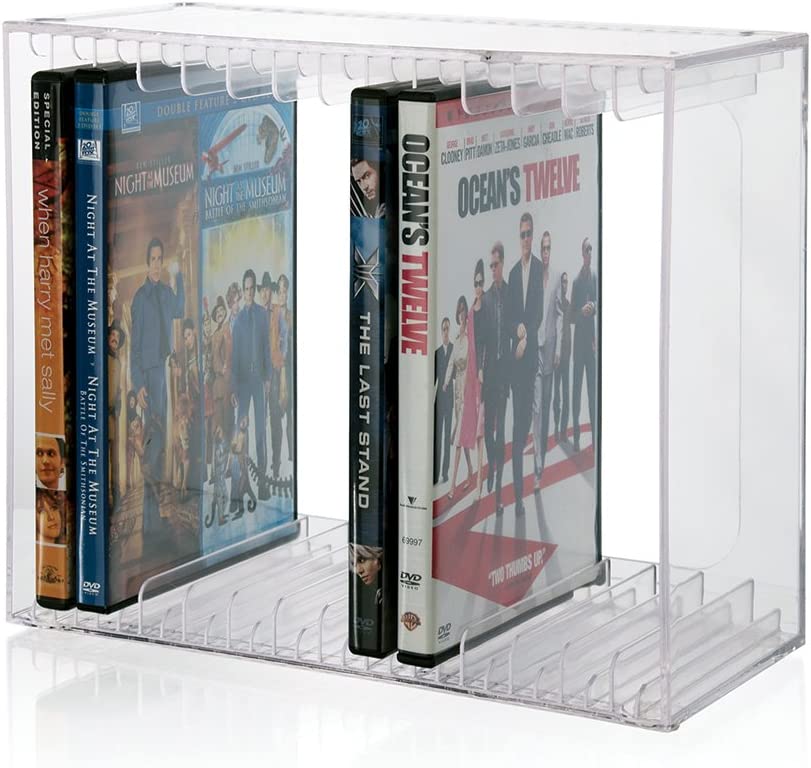 Photo 1 of *SEE NOTES* STORi Stackable Clear Plastic DVD Organizer with Rubber Feet | Rectangular Holder Perfect