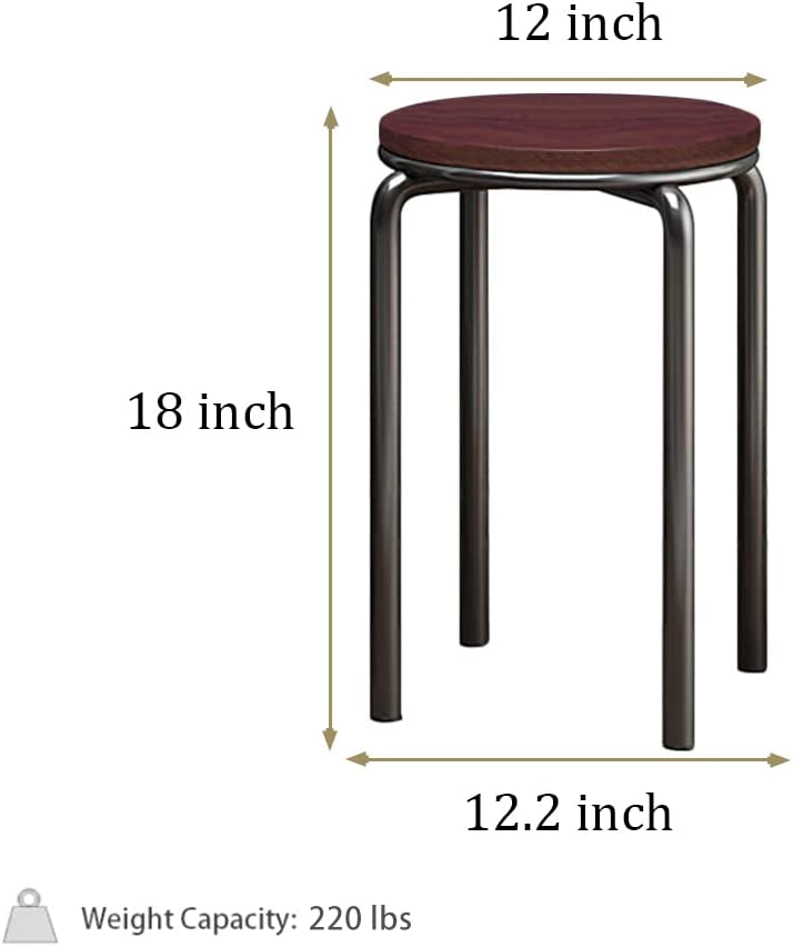 Photo 1 of *SEE NOTES* Rukulin Stacking Stools Set of 6-18" H Backless Round Wooden Top Portable Stackable Stools 