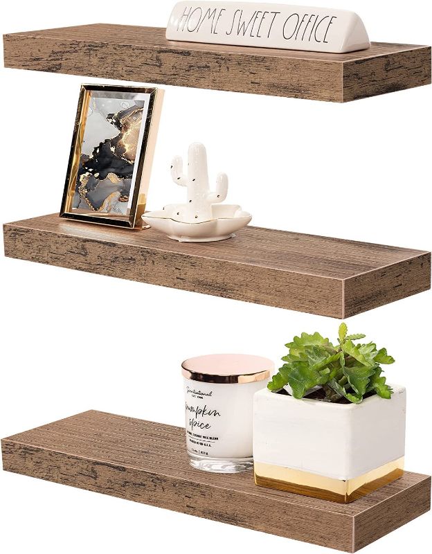 Photo 1 of [Factory Sealed] Sorbus Floating Shelf Set — Rustic Engineered