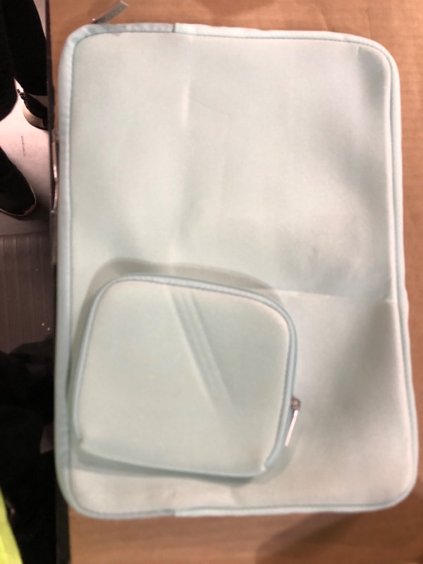 Photo 2 of MOSISO Laptop Sleeve Compatible with MacBook Pro 15 inch Touch Bar A1990 A1707, 15 Surface Laptop 4/3, Dell XPS 15 2020, HP Stream 14, Acer Swift 3 14, Neoprene Bag with Small Case, Mint Green 15-inch Mint Green