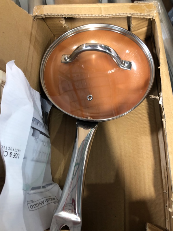 Photo 2 of '**USED**MICHELANGELO 8 Inch Frying Pan Nonstick, Copper Frying Pan with Lid