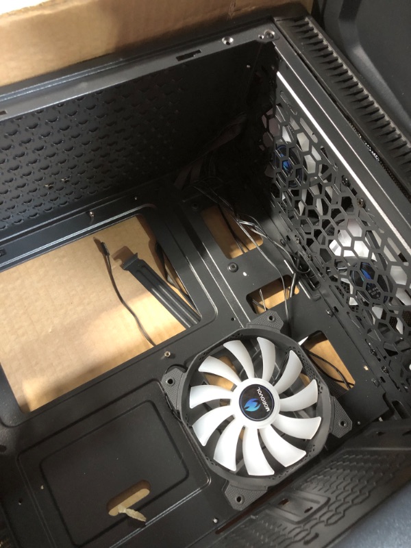 Photo 1 of MOROVOL ATX PC Case Pre-Install 4pcs RGB Fans, Gaming Computer Case with Diamond-Shaped Mesh Front & Tempered Glass Side Panel, USB 3.0 Airflow Mid-Tower case,621 621-N4