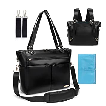 Photo 1 of DOFASAYI Leather Diaper Bag Backpack Leather Diaper Bag Tote