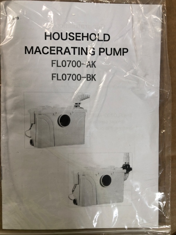 Photo 4 of  600W Toilet Upflush Pump,Macerator Sewerage Pump for Basement Bathroom and Off-Grid RV Toilets Shower,Sewage Grinder Sump Pump Waste Water Pressure Disposal Shower Laundry Sink Marine Toilet