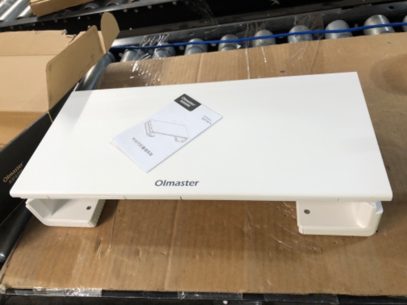 Photo 2 of Monitor Stand Riser, OImaster Foldable Computer Monitor Riser, Adjustable Height, (White)