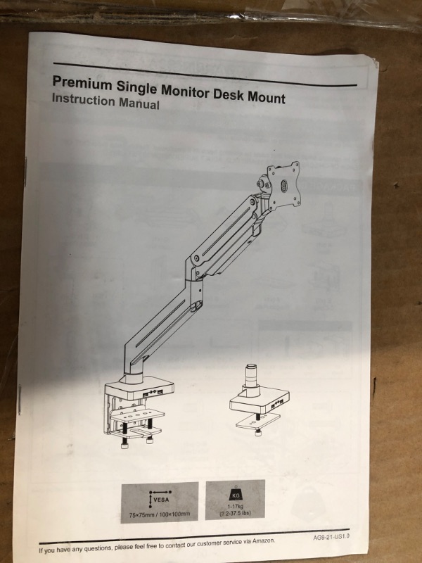 Photo 4 of MOUNTUP Single Monitor Desk Mount, Adjustable, Support Max 32 Inch, 4.4-17.6lbs Screen, with Clamp/Grommet Mounting Base, VESA Mount Bracket, MU0004 Black