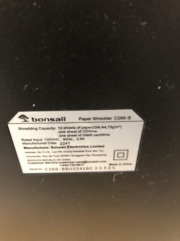 Photo 2 of Bonsaii 10 Sheet Micro Cut Paper Shredder, 