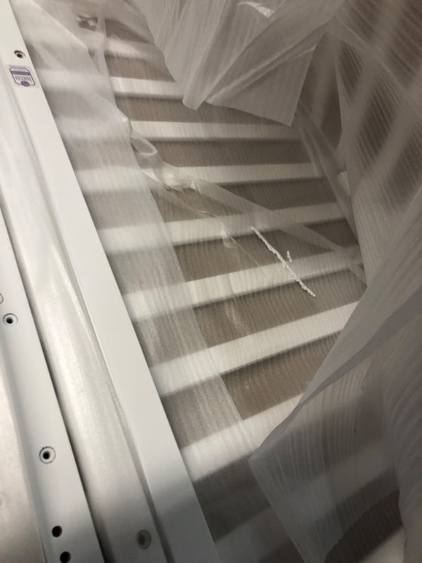 Photo 5 of Dream On Me Synergy 5-In-1 Convertible Crib In White, Greenguard Gold Certified Crib White GENTLY USED ITEM SEE PHOTOS FOR MINOR DAMAGE SOME SCRATCHING ON CORNERS OF WOOD. STOCK PHOTOS FOR REF ONLY.