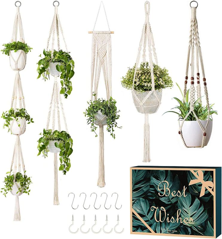 Photo 1 of **** SEE NOTES ***GROWNEER 5 Packs Macrame Plant Hangers.