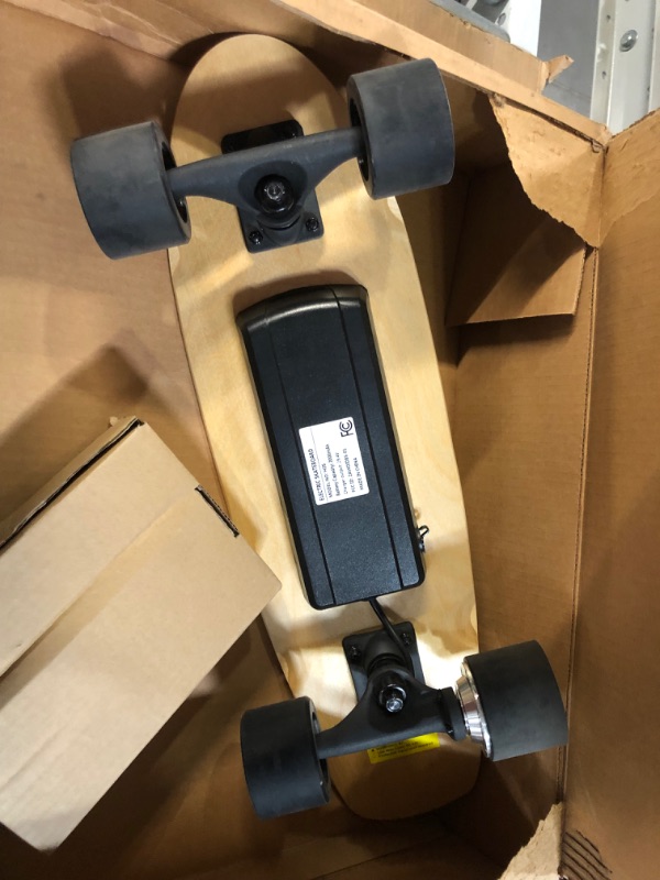 Photo 4 of **SEE NOTES**
WOOKRAYS Electric Skateboard with Wireless Remote Control, 350W, Max 12.4 MPH, 7 Layers Maple E-Skateboard, 3 Speed Adjustment 