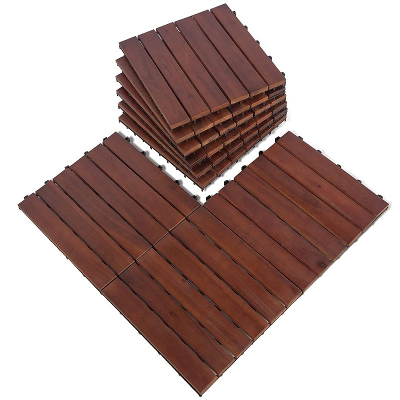 Photo 1 of  9 Pieces Patio Wood Deck Tiles.