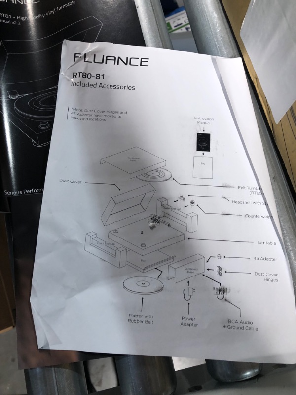 Photo 9 of Fluance RT81 Elite High Fidelity Vinyl Turntable Record Player with Audio Technica AT95E Cartridge, Belt Drive, Preamp
