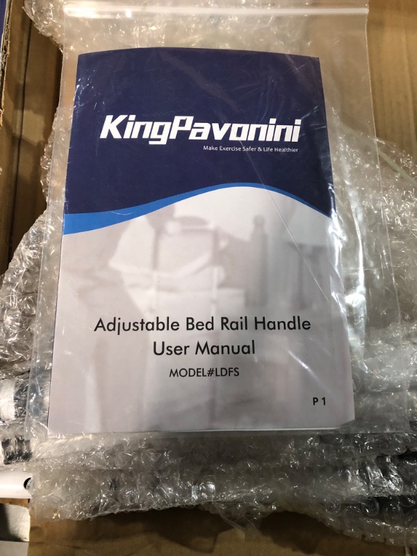 Photo 3 of **USED/INCOMPLETE** KingPavonini Bed Side Assist Handle Bar Safety Rail Bed Rails for Elderly Adults - Bed Cane - Mobility Assistant Bar with Free Storage Bag and Fixing Strap, Fit Beds