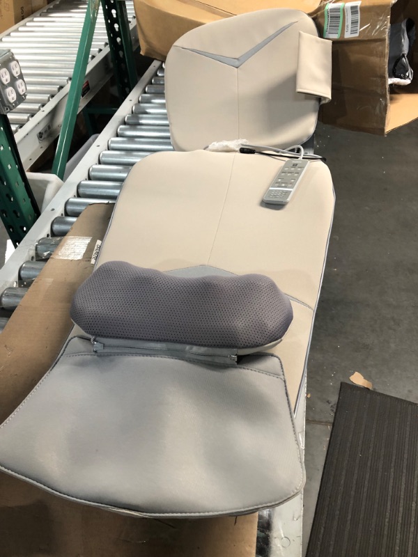 Photo 7 of **USED/SEE NOTES** RENPHO Back Massager with Heat, Shiatsu Chair Massage Pad, Height Adjustable Massage Seat with Heat, White/Grey