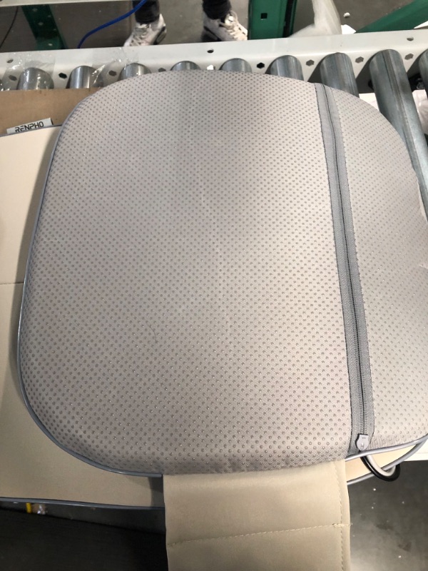 Photo 6 of **USED/SEE NOTES** RENPHO Back Massager with Heat, Shiatsu Chair Massage Pad, Height Adjustable Massage Seat with Heat, White/Grey