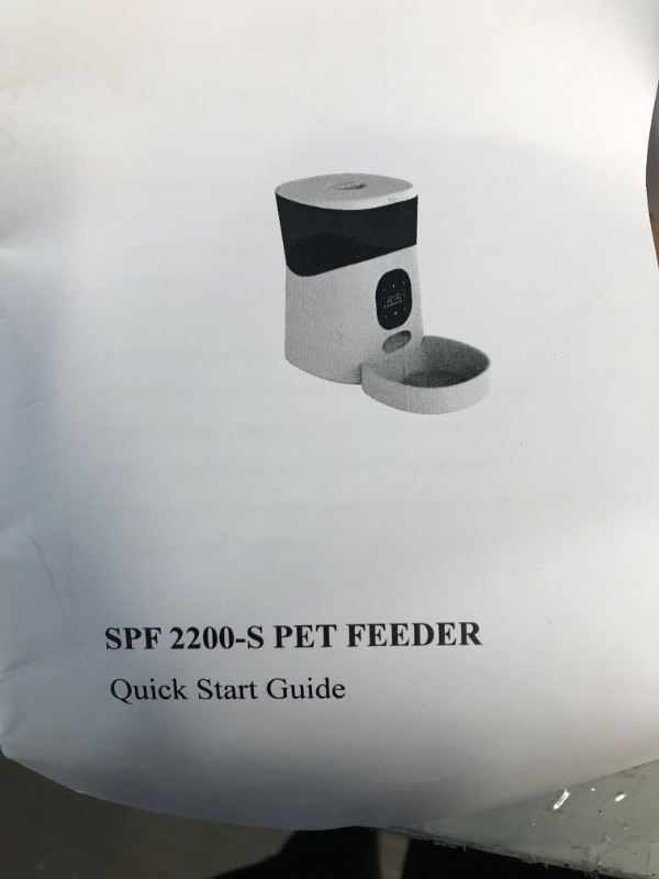 Photo 3 of **USED/DIRTY** Automatic Cat Feeders, 5L Cat Food Dispenser with Buckle Lock Lid, Programmable Control 1-6 Meals Per Day, Clog-Free with Dual Power Supply and 10s Voice Recorder (Black) 