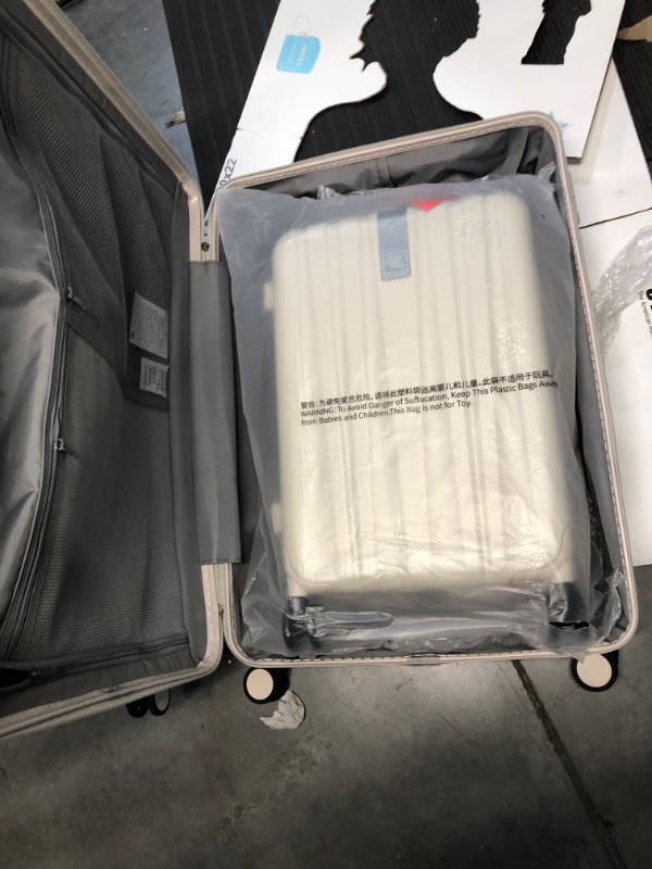 Photo 8 of *OPENED TO INSPECT** Hanke Upgrade Luggage Sets PC Lightweight Hardshell Suitcases with Spinner Wheels & TSA Lock, Extra Large Rolling Travel Luggage Nestable Storage 2 Piece Set 20/29/WHITE