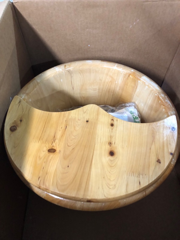 Photo 7 of **USED/DAMAGED***Wooden Foot Basin Wood Foot Tub 