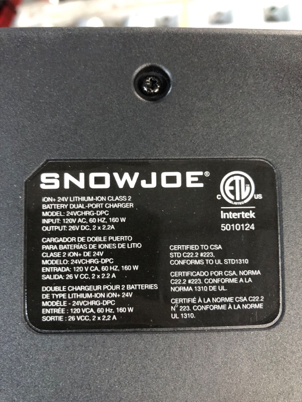 Photo 3 of (PARTS) Snow Joe 24V-X2-SB18 18-Inch 48-Volt 4-Ah Cordless Snow Blower, (2x4.0AH) Kit (w/ 2 x 4.0-Ah Battery, Charger, and Accessories) 