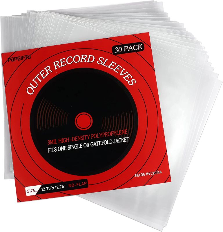 Photo 1 of  Record Outer Sleeves 30Pack, Outer Album Covers with Premium Clarity - Durable