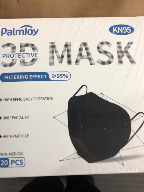 Photo 1 of 3D KN 95 MASK BLACK 20 PCS 