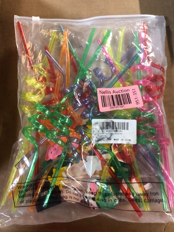 Photo 1 of 20PCS FARM PARTY STRAWS