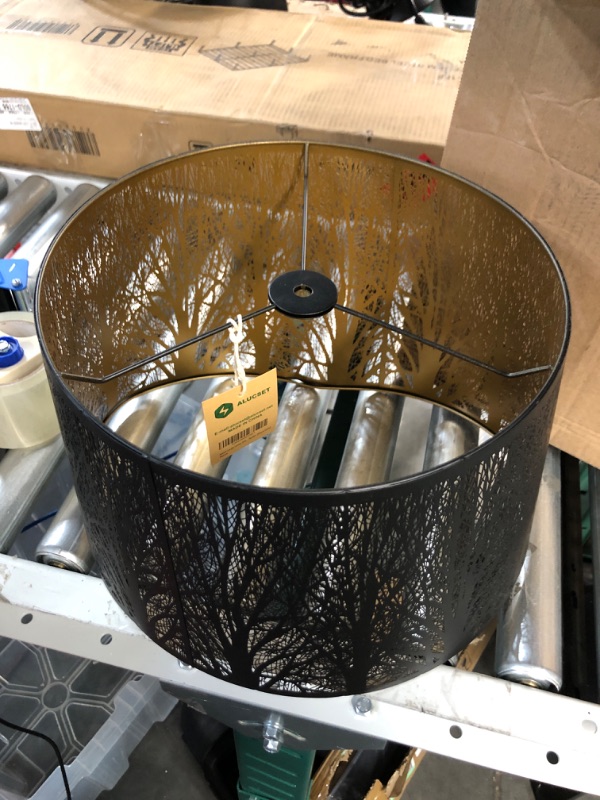 Photo 1 of **DAMAGED** Metal Large Lamp Shade12x14x10 inch, Spider (Black/Gold)