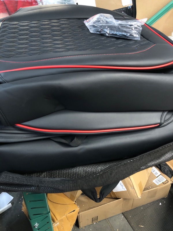 Photo 3 of Truck Seat Covers Dodge Ram 1500, Full Coverage Leather Car Seat Protector Luxury Interior for 2002-2022 Ram Red/black