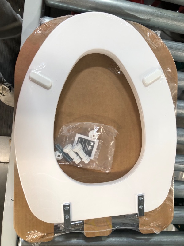 Photo 3 of [brand new] Mayfair 1815CP 000 Soft Toilet Seat with Premium Chrome Hinges