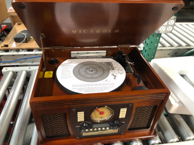 Photo 5 of Victrola 8-in-1 Bluetooth Record Player & Multimedia Center, Built-in Stereo Speakers