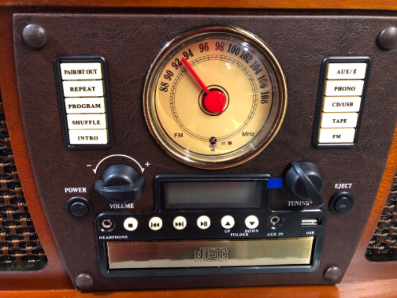 Photo 1 of Victrola 8-in-1 Bluetooth Record Player & Multimedia Center, Built-in Stereo Speakers