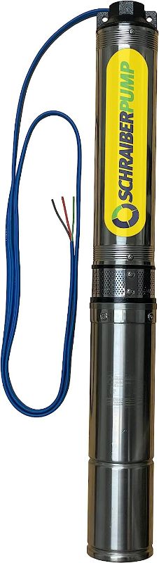 Photo 1 of SCHRAIBERPUMP 4" Deep Well Submersible Pump 2HP, 230v, NEW AXIAL LOAD DESIGN, 450'head, 195PSI max, 22GPM, 2wire,, stainless steel,100% COPPER WINDING