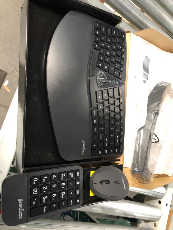 Photo 2 of Perixx PERIDUO-606A, 3-in-1 Wireless Compact Ergonomic Keyboard with Vertical Mouse and Numeric Keypad