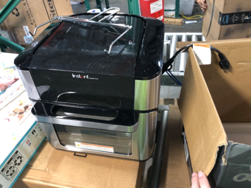 Photo 2 of ***USED*** Instant Vortex Pro Air Fryer, 10 Quart, 9-in-1 Rotisserie and Convection Oven, From the Makers of Instant Pot with EvenCrisp Technology, App With Over 100 Recipes, 1500W, Stainless Steel 10QT Vortex Pro