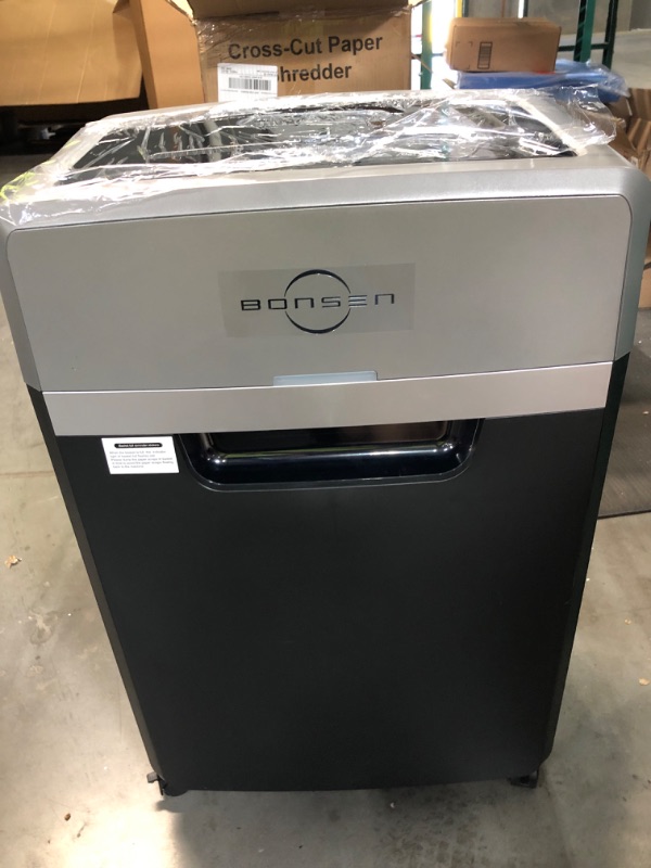 Photo 1 of BONSEN Heavy Duty Paper Shredder, 24-Sheet Cross-Cut Shredder, 7.9-Gallon Big Basket, 58dB Super Quiet, P-4 High Security (S3105) 2 4-Sheet Cross-Cut