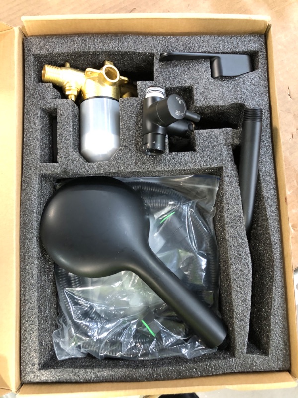 Photo 1 of All Metal Shower Faucet Set, Dual Square Shower Head System with Handheld Wand, Rough-in Valve Included, Matte Black Shower Faucet