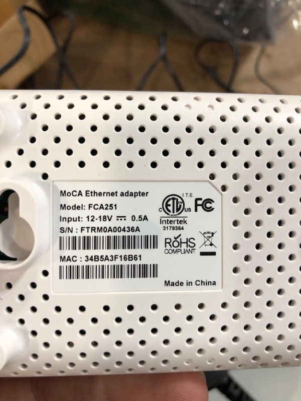 Photo 3 of goCoax MoCA 2.5 Adapter with 2.5GbE Ethernet Port. MoCA 2.5. 1x 2.5GbE Port. Provide 2.5Gbps. White(Single, MA2500D)