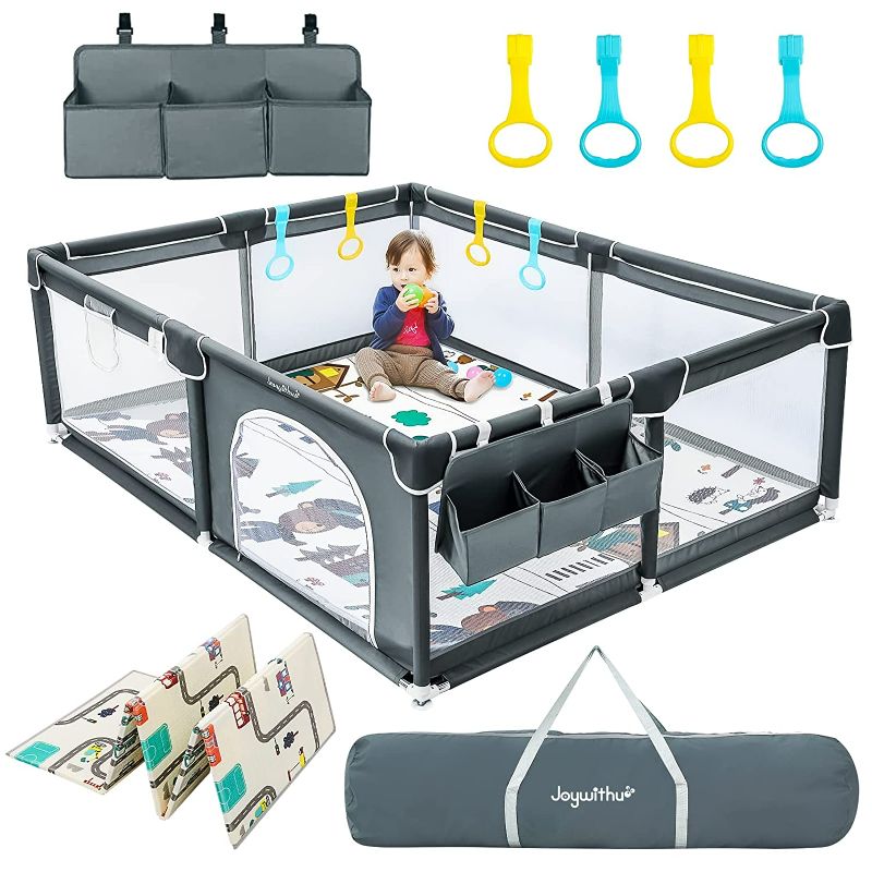 Photo 1 of Joywithu Baby Playpen with Mat, 79×59 Large Playpen for Babies and Toddlers
