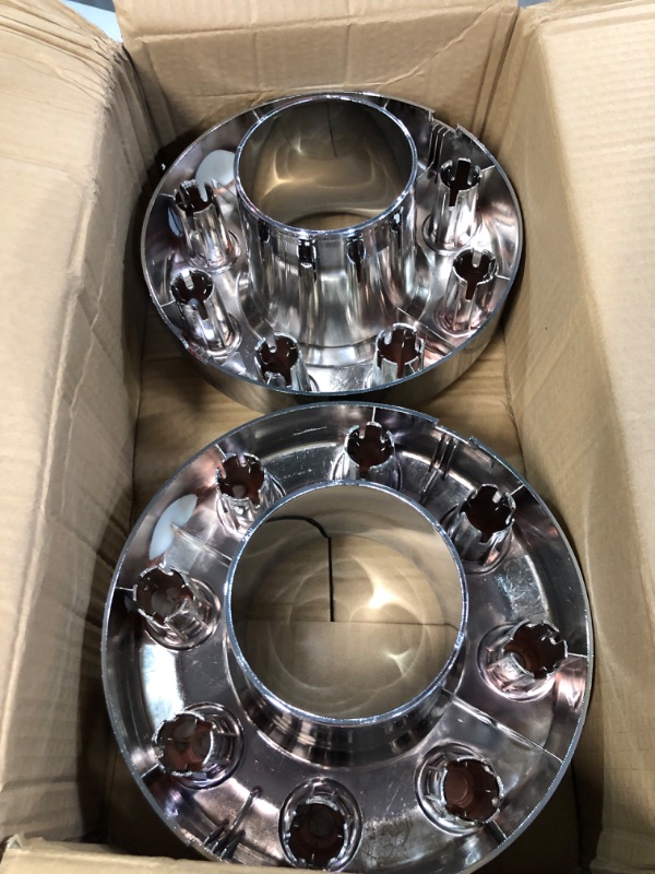 Photo 2 of 2PCS Replacement for 2005-2018 F-350 F350 Dually Front 4X4 Open Chrome Wheel Center Hub Cap Replaces 5C3Z1130TA