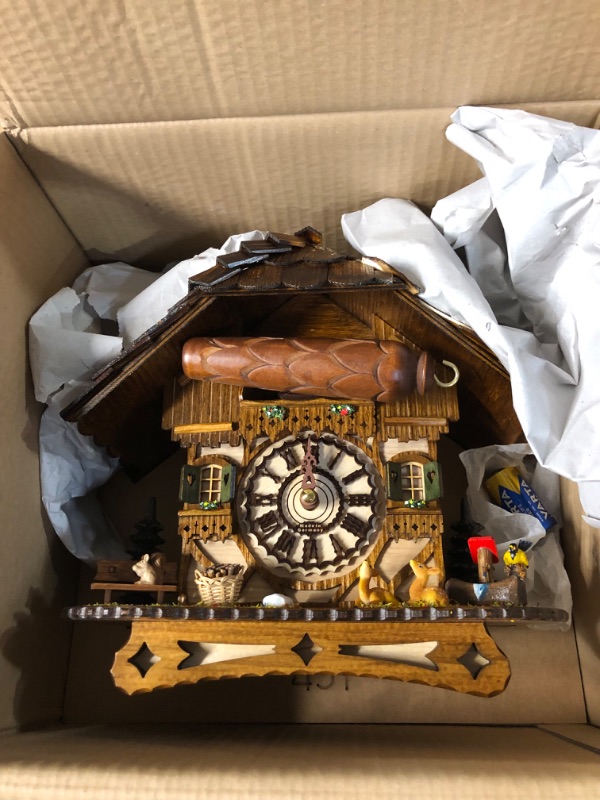 Photo 2 of ***ITEM IS BROKEN***Cuckoo-Palace German Cuckoo Clock - Blackforest Hillside Chalet with Wonderful Animals with Quartz Movement - 10 1/4 inches Height