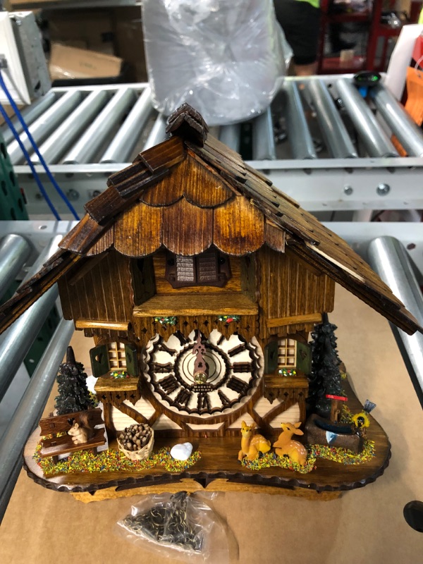 Photo 3 of ***ITEM IS BROKEN***Cuckoo-Palace German Cuckoo Clock - Blackforest Hillside Chalet with Wonderful Animals with Quartz Movement - 10 1/4 inches Height