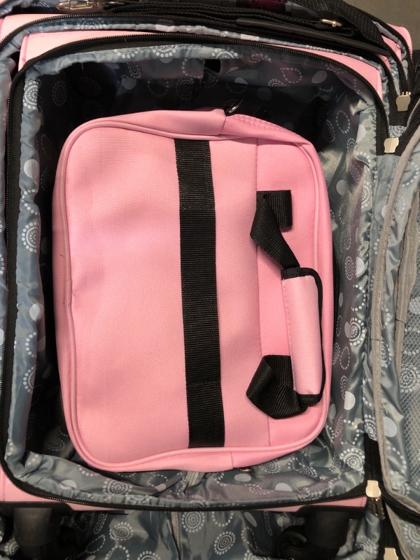 Photo 8 of (READ NOTES) Rockland 5pc Luggage Set - Pink Leopard 13 x 10 x 20 inches
